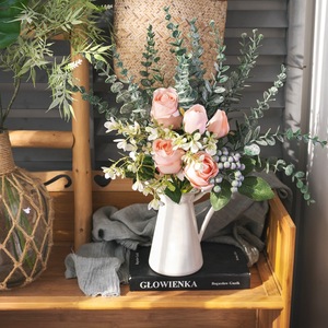 ช่อดอกกุหลาบประดิษฐ์ CallaFloral สีชมพูพีช งานแฮนด์เมด สำหรับตกแต่งงานแต่งงาน รุ่น 1053 - Product Image 1