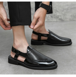 Sandalias de Cuero Vacuno de Moda Romana de Verano para Hombre, Nuevos Modelos con Tiras Cruzadas Estilo Pescador, Ligeras con Amortiguación, Tallas EU y US - Product Image 4