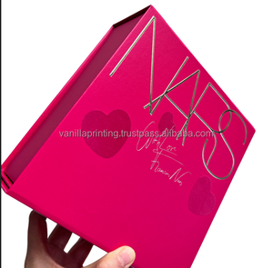 Cajas de presentación plegables rosas personalizadas, caja de regalo plegable de lámina UV con tapa magnética reutilizable para cosméticos, ropa, gafas - Product Image 1
