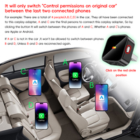 Adaptador Inalámbrico 2 en 1 para CarPlay y Android Auto con Botón, Conexión Estable de 5.8GHz, Dongle de Cableado a Inalámbrico