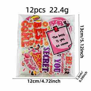 New Iron on pink Tones Embroidered Cartoon Inspirational English Patches for Decorative Clothing Bags <b>Accessories</b> - Product Image 2