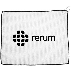 Serviette de golf en tricot gaufré avec logo personnalisé, 15 x 18 pouces, très absorbante, douce, accessoire pour chariot de golf, cadeau promotionnel - Product Image 1
