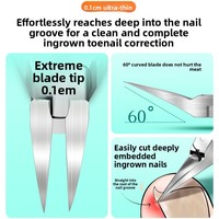 Nouvelle pince à ongles professionnelle en acier inoxydable de qualité supérieure, spéciale ongles incarnés, à pointe inclinée et poignée en V, pour ongles épais et durs, durable et portable