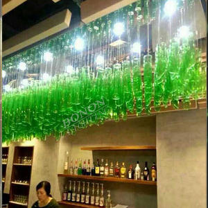 Petit lustre à bande lumineuse LED moderne personnalisé Pendentif en verre artistique pour salle de conférence Clubhouse d'hôtel créatif - Product Image 4