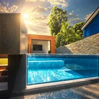 Panneaux de clôture de piscine en verre trempé, quincaillerie en acier inoxydable sans cadre, sécurité pour les piscines domestiques et hôtelières