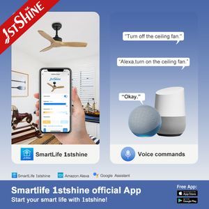1 ventilatore da soffitto stshine In legno naturale pale silenziose del grande telecomando del vento 35 In. Ventilatore da soffitto senza luce - Product Image 6