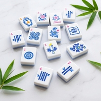 Ensemble de mahjong personnalisé de style américain de luxe, modèle YIQI 085, 4 joueurs, tuiles en acrylique épaisses et durables, boîte en carton imprimée