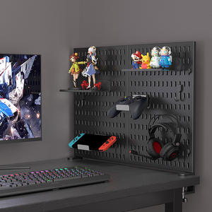 لوح سطح مكتب مثقب أنيق بمشبك لطاولات الزينة لوح ثقب للحفاظ على الملحقات مرتبة ويمكن الوصول إليها - Product Image 1