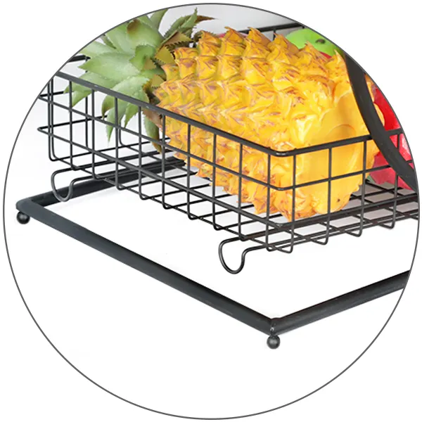 Hot Selling Home Keuken Living 3 Layer Fruit Groentemand Ui Opslag Gaas Kom Keuken Opbergdraad Metalen Fruitmand