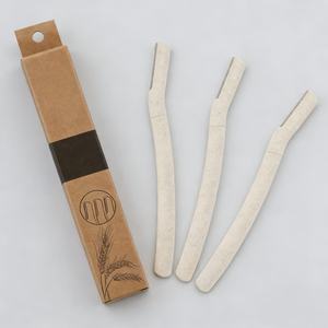 Rasoir pour femmes biodégradable à base de paille de blé, très vendu, pour le dermaplaning et le rasage des sourcils - Product Image 1