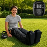 Système de récupération des jambes à 5 chambres, bottes de massage à compression d'air sans fil, 3500 mAh, 6 modes, 8 niveaux de pression, enveloppement complet des jambes