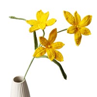 Fleurs d'orchidée au vent tricotées à la main haut de gamme pour vase, bouquet, décoration intérieure de mariage, ornements finis