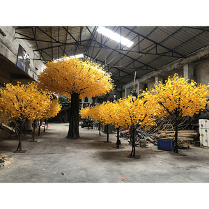 Albero di <span class=keywords><strong>Ginkgo</strong></span> Biloba Artificiale Personalizzato con Foglie Gialle Autunnali, Piante Artificiali di Grandi Dimensioni - Product Image 5