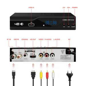 Hybrid comboT2 + S2 dvb-t2 dvb-s2 4K, penerima satelit DVB-S2 WiFi Digital dekoder TV