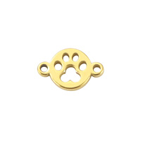 Breloques en forme de patte d'animal (chat, chien) plaquées or pour la fabrication de bijoux, pendentifs DIY en acier inoxydable pour colliers et bracelets