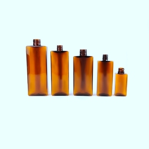 50Ml Đến <span class=keywords><strong>200Ml</strong></span> Tùy Chỉnh Hổ Phách Chăm Sóc Da Dầu Gội Lotion Serum Kem Phẳng Vai Hình Chữ Nhật PET Chai Nhựa - Product Image 2