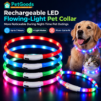 Collier lumineux LED pour chien, collier pour animaux de compagnie en TPU à découper sur mesure pour chiens et chats, 4 modes, rechargeable, batterie de 7 heures, 200 pièces, toutes saisons
