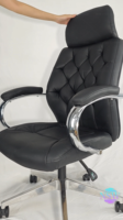 Chaise de bureau exécutive pivotante en cuir PU noir de haute qualité, blanche et orange, vente en gros