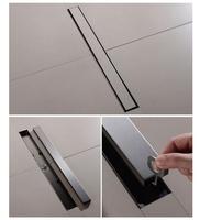 Drain de douche linéaire en acier inoxydable 12 pouces, finition polie, insert pour carrelage, grille amovible, design moderne pour salle de bain, installation facile