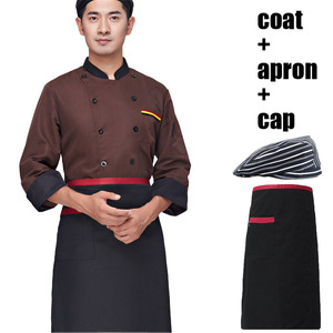 Vestiti <span class=keywords><strong>da</strong></span> <span class=keywords><strong>lavoro</strong></span> su misura dello <span class=keywords><strong>Chef</strong></span> del commercio all'ingrosso del ristorante bar caffetteria dell'hotel cucina <span class=keywords><strong>Chef</strong></span> giacca uniforme grembiule e berretto - Product Image 3