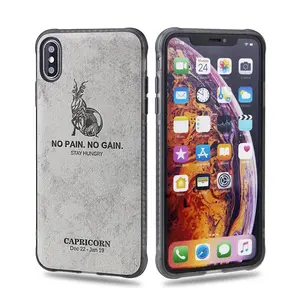 Custom Fashion Cloth Pattern Embossed Leather Back Cover Rugged PU Case For Iphone X Xs Max Xr Cover 6 6S Plus 7 Plus 8 Plus