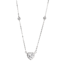 925 argent bleu zircon clavicule collier pendentif coeur pour collier femmes fabrication de bijoux