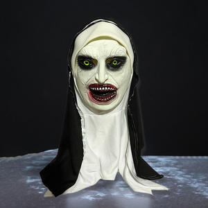 หน้ากากแม่ชีหน้ากากแต่งหน้าน่ากลัวฮาโลวีนหลอกใบหน้าผีน่ากลัวชุดหูฟังยางแม่ชี - Product Image 2