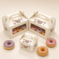 Boîte à gâteau personnalisée en matériaux recyclés avec poignée, impression de logo en feuille d'or pour bonbons, chocolats, biscuits, desserts, emballage cadeau