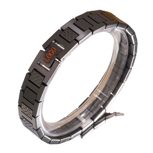 <span class=keywords><strong>Bracelet</strong></span> magnétique thérapeutique en acier inoxydable plaqué or 18 carats, style punk, crocodile, <span class=keywords><strong>personnalisable</strong></span> avec logo, <span class=keywords><strong>pour</strong></span> <span class=keywords><strong>homme</strong></span>, étanche, coffret cadeau - Product Image 1