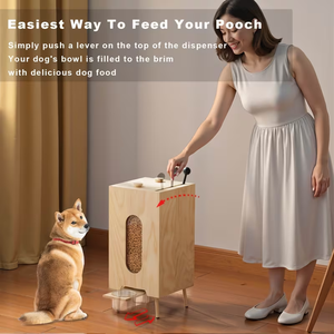 <span class=keywords><strong>Station</strong></span> d'alimentation pour chien en bois, grande capacité, distributeur de nourriture par gravité, meuble pour animaux de compagnie en bois naturel fait main, pour chiens de petite, moyenne et grande taille - Product Image 5