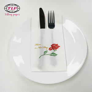 Vente en gros de serviettes en <span class=keywords><strong>papier</strong></span> pour invités en lin blanc <span class=keywords><strong>40x40</strong></span> avec logo personnalisé pour mariage <span class=keywords><strong>Serviette</strong></span> de table Airlaid - Product Image 5