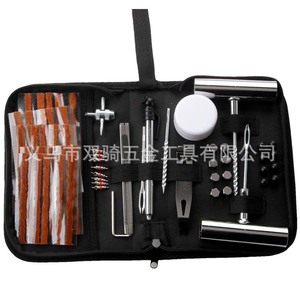 Tire Repair Kit 46 Piece Alloy Tool Set For Automotive Vehicle Maintenance Cloth Bag Packaging - Product Image 1
