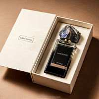 Flacon de parfum carré en verre de 50 ml de qualité supérieure avec bouchon en pierre naturelle et boîtes cadeaux de luxe personnalisées pour la vente en gros