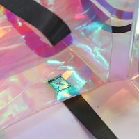Sac à provisions fourre-tout en pvc personnalisé de haut niveau sac laser en PVC sac cadeau en plastique