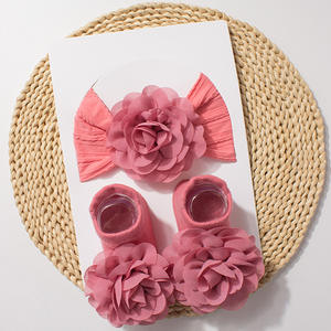 New Style zweiteiliges Set Cute Flower Nylon Baby Stirnband und Socken für Kinder - Product Image 6
