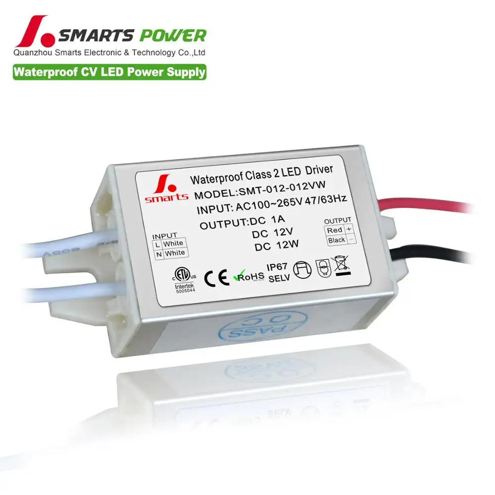 IP67 12 volt dc power supply 1 amp 12w led driver