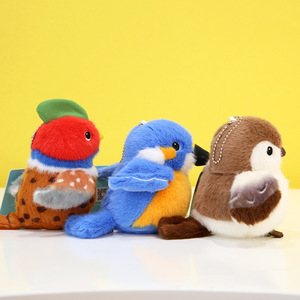 Serie de pájaros simulados, llavero de juguete de animales de peluche, Mini muñeca de loro, pingüino, pájaro, tit, llavero de peluche, bolsa de regalo colgante - Product Image 5