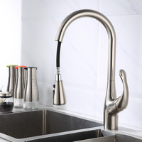 Robinet de cuisine monotrou extractible pour évier, mitigeur moderne et contemporain en céramique, eau chaude et froide, 1 pièce