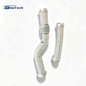 Downpipe de course à haut débit pour BMW G80 G82 G87 M3 M4 M2 S58 3.0L Twin Turbo en acier inoxydable 304 avec bouclier thermique, montage direct - Product Image 3