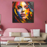 Peinture à l'huile originale moderne faite à la main, portrait de femme abstrait sur mesure, décoration murale personnalisée sur toile, cadre en bois