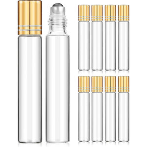 Flacon de parfum en verre transparent de 5 ml, 8 ml, 10 ml, flacon à bille doré, flacons à bille pour huiles essentielles, produits en vente chaude - Product Image 2