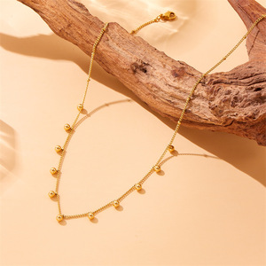 Stainless Steel Ball Chain Necklace Minimalist Design Fashion Jewelry For Women Yiwu Origin N2797 - Product Image 2