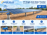 Support de suivi solaire à axe unique plat 1P avec surface galvanisée à chaud