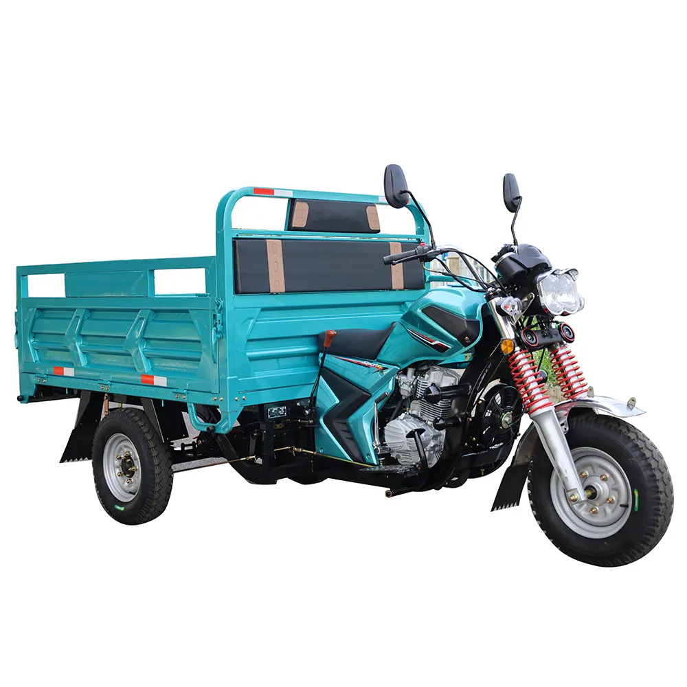 2023 nuevo diseño 200cc Motor triciclo personalizar Color refrigerado por aire gasolina tres ruedas motocicleta de carga