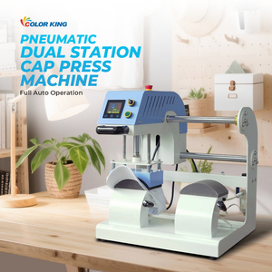 Machine de presse à chaud pneumatique double station Millantech pour casquettes et chapeaux, équipement d'impression professionnel à transfert thermique automatique - Product Image 4