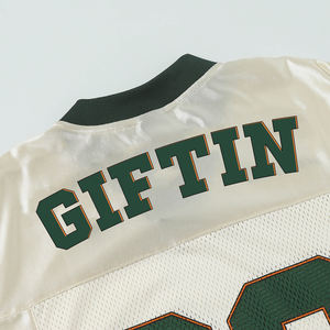 Maillot américain brodé personnalisé vêtements de football en maille à séchage rapide T-Shirt de sport en patchwork Streetwear maillot de football rétro - Product Image 4