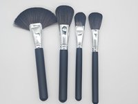 Set Kuas Makeup Profesional Kustom - Seri Klasik Hitam 18-Piece Termasuk Kuas Kipas Kuas Pipih Bulu Kuda Gagang Kayu Wajah Mata