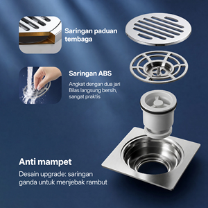 Drenaje de Piso de Acero Inoxidable Eficiente con Diseño Ajustable para Baño - Product Image 5