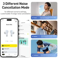 Casque sans fil Baseus Bowie M2s ANC, écouteurs hybrides 5.3 avec réduction de bruit de -48 dB, prise en charge de l'audio spatial 3D