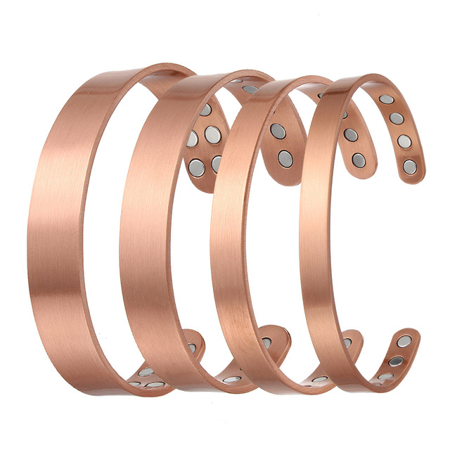 High Quality Men's Magnetic Bracelet Wide Pure Copper Bangle with Health Magnet for Arthritis New Fashion Style